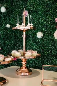 High Quality Round Copper <b>Two</b> Layer <b>Cake</b> <b>Stand</b> for Elegant Tea Party and Catering Service for Export Selling - Product Image 2