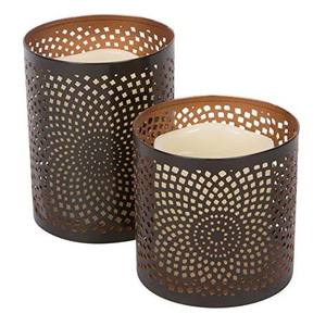 Bougeoir indien fait à la main en métal T Light Votive Candle Stand Taille personnalisée avec éclairage design en maille pour table de mariage - Product Image 4
