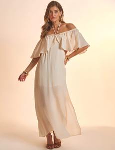 Summer Vibes Rayon Tie-Dye Vestido largo de Playa para mujer para fiesta y ocasión de verano Usar fuera del hombro Vestido largo de pierna alta - Product Image 2