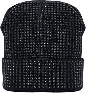 High Quality <b>Mens</b> <b>Winter</b> Beanie <b>Hat</b> Rhinestone Knitted Beanie with Custom logo - Product Image 5