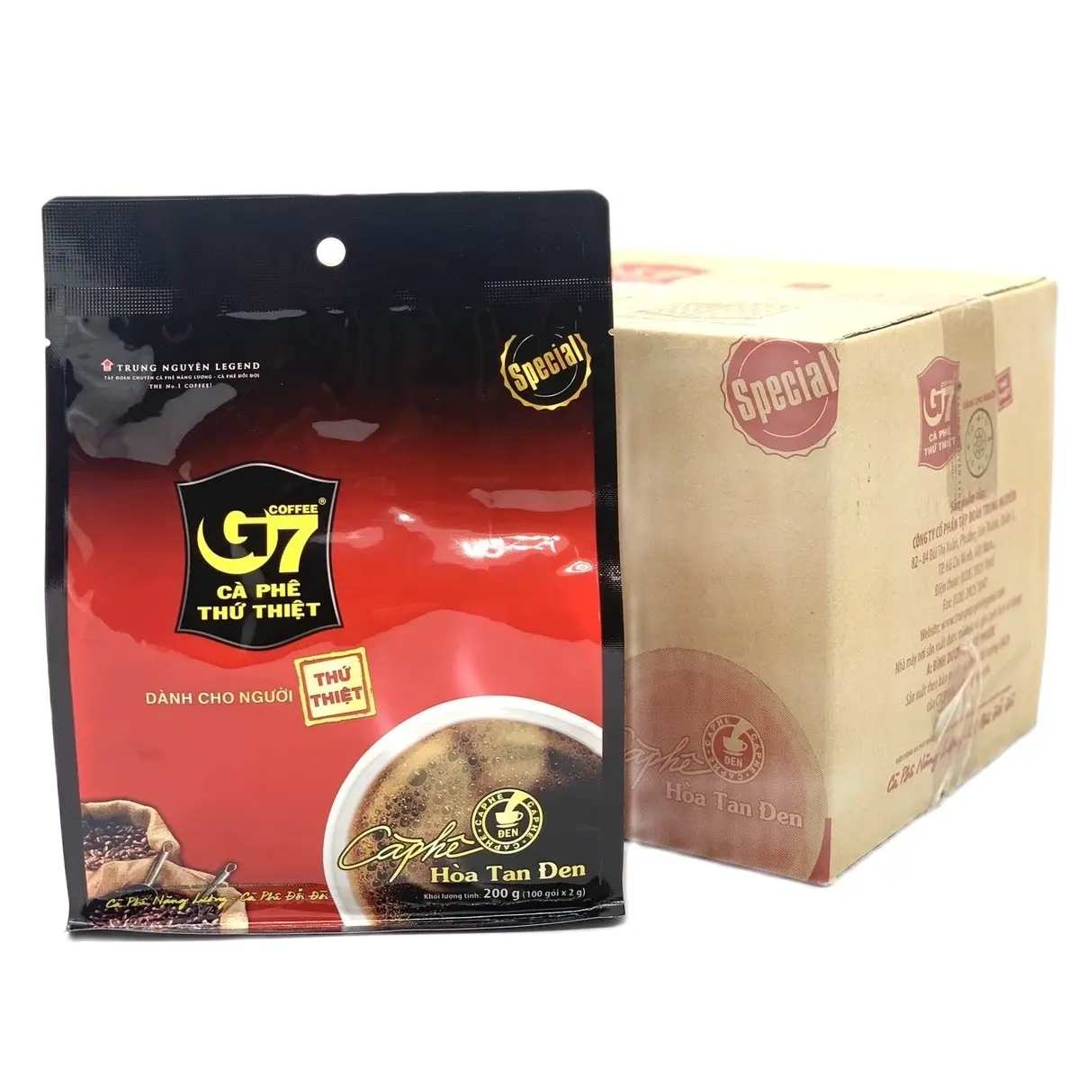 Trung Nguyen Brand G7 Black instant coffee 200g (2g x 100 sachets)