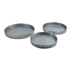 ซื้อพรีเมี่ยมที่มีคุณภาพสไตล์โบราณชุบสังกะสี Coaster 3ชิ้นชุดที่มีจุดการออกแบบชายแดนสำหรับขายผลิตในประเทศอินเดีย - Product Image 1