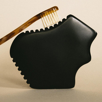 Cuillère de massage en pierre Gua Sha et pierre Bian avec emballage – Outils de thérapie Guasha faciale pour éliminer l'œdème et affiner le visage