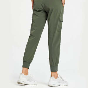 Pantalones Deportivos de Algodón para Mujer, Cintura Media, con Logotipo Personalizado, Planos, Suaves, de Felpa, Ecológicos, Antiarrugas, Transpirables, Antiestáticos, para Invierno - Product Image 3