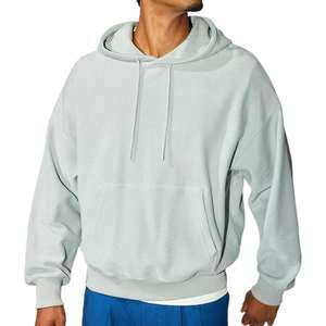 เสื้อฮู้ดดี้ผู้ชายแบบกลับด้านได้ ปี 2025 ผลิตจากผ้าคอตตอนฟลีซแบบตัดต่อสีตัดกัน  แบบสวมหัว  สามารถสั่งทำได้ - Product Image 1