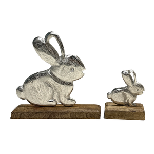 Décoration de Noël Sculpture Métal Lapin Ensemble de 2 Cadeau Article Décoratif Vente Chaude Maison Table Animal Statue Sculpture - Product Image 1