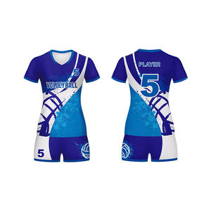 Nuevo estilo logotipo impreso personalizado 100% poliéster conjuntos de uniformes de voleibol de secado rápido tela cómoda de alta calidad Unisex - Product Image 5
