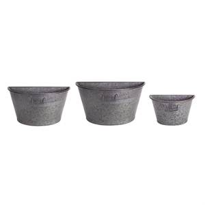 Galvanized Half Bucket <b>Wall</b> <b>Planters</b> Hanging Indoor <b>Wall</b> <b>Planter</b> Set of 3 | <b>Garden</b> Galvanized <b>Planter</b> | Hanging Vase - Product Image 3