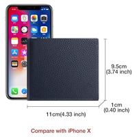 Dompet kulit asli untuk pria, dompet ramping kasual kulit mode mewah buatan tangan