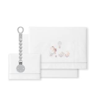 Juego de 3 Piezas de Ropa de Cama para Bebé con Diseño de Jirafa, con Soporte para Chupón, 100% Algodón, Técnica de Tejido, Patrón de Dibujos Animados - Product Image 1