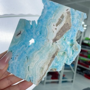 Venta al por Mayor de Rodajas de Hemimorfita Azul Natural, Especímenes Minerales Druzy, Cristales para Decoración - Product Image 2