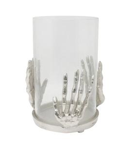 Antique Silver Metal <b>Skull</b> <b>Candle</b> Holder Stand Eco-Friendly Gothic Pedestal with Tiered Horror Centerpiece for Table Altar Decor - Product Image 3