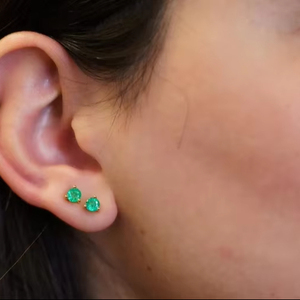 ต่างหูสตั๊ดวินเทจชุบทอง14K ผสมเพชร0.50กะรัตสำหรับเครื่องประดับแฟชั่นงานเลี้ยงของผู้หญิง - Product Image 1