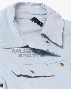 Chaquetas de camisa de mujer con estampado personalizado-Productos calientes del comercio electrónico en el extranjero Chaqueta de pana transpirable de alta calidad Bolsillos con solapa - Product Image 1