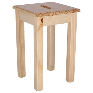 Panca Quadrata in Legno di Pino WELL HOME con Finitura Verniciata 32,5x32,5x45 cm per Uso Esterno - Product Image 1