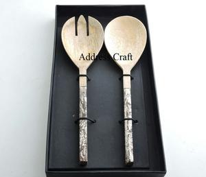 Juego de servidor de ensalada de acero inoxidable de estilo americano, juego de cuchara, tenedor, herramientas de ensalada de alta calidad, vajilla para servir verduras, vajilla - Product Image 6