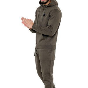 Conjunto de Sudadera con Capucha y Pantalones Deportivos Personalizados de Corte Regular, con Estampado, Lavado Ácido y Pedrería, para Hombre - Product Image 3