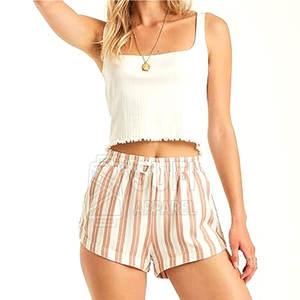 High Waist <b>Bermuda</b> <b>Shorts</b> <b>Women's</b> Casual Summer Breathable Quick Dry Eco-Friendly Lightweight 100% Cotton Comfortable Daily Wear - Product Image 2
