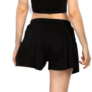 Pantalones cortos plisados con bolsillos para mujer, ropa para correr, Fitness y Yoga, para relajarse - Product Image 6