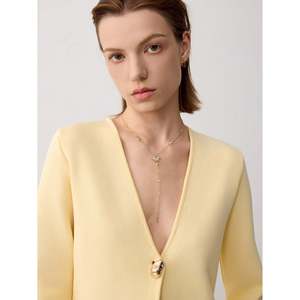 Cardigan long à col en V et boutons sur le devant pour femme, imprimé hiver - Product Image 5