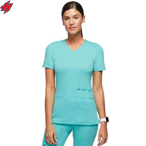 Conjuntos médicos con logotipo personalizado, camisetas dentales con cuello en V para mujeres y hombres, uniformes hospitalarios que incluyen pantalones para correr para salones de belleza - Product Image 4