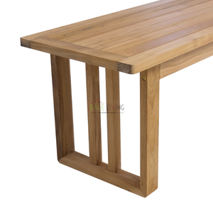 Mobilier de table minimaliste adapté à la table à manger intérieure ou extérieure en bois de teck solide et durable - Product Image 4