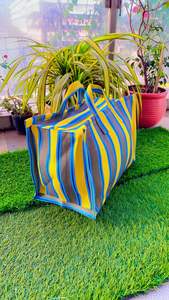 Bolsas de playa de nailon reutilizables ecológicas RPET Cremallera Handloom Tejido Plástico reciclado Logotipo a rayas de moda Listo para viajar - Product Image 4