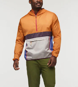 Chaqueta Anorak de Media Cremallera Personalizada al por Mayor para Hombre, Transpirable, Cortavientos, Informal, Impermeable y Delgada de Poliéster - Product Image 3