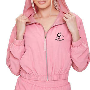 Ensembles de vêtements d'été décontractés à fermeture éclair pour femmes pour patchs personnalisés ensembles de hauts courts deux pièces à manches longues en plein air - Product Image 5