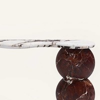 Meubles en marbre de luxe léger et moderne, table console en pierre de travertin sur mesure, table basse, table d'entrée