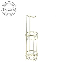 Nouveau design Porte-papier hygiénique autoportant en fer avec finition dorée pour le maintien et la décoration du papier hygiénique - Product Image 1