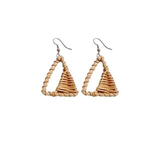 Best Selling Natural Rattan <b>Earrings</b> for Women with Heart Shape <b>Fashion</b> <b>Earrings</b> Trending Handwicker From Vietnam Wholesalers - Product Image 2