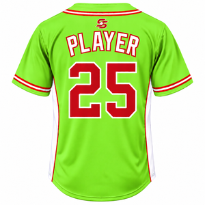 Camiseta Deportiva de Béisbol Sinewy, Verde, Roja y Blanca, con Estampado Sublimado, Talla 25, Unisex para Adultos, Manga Corta, Absorbe la Humedad, Corte Regular - Product Image 2