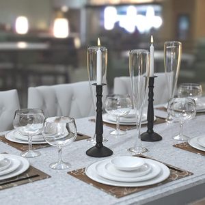 Bougeoir de fantaisie en métal noir Offre Spéciale pour le dîner pour la décoration de salon à la maison pour Noël - Product Image 3