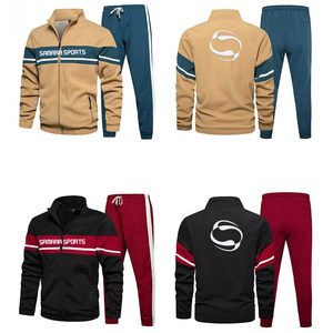 Fabricante OEM, Conjuntos Deportivos Personalizados de Verano para Hombre, Transpirables, de Algodón y Felpa, de Alta Calidad, con Diseño de Rayas y Cintura Elástica - Product Image 1