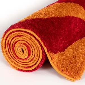 Alfombra Rectangular Moderna Joli Wave Roja y Naranja, Hecha a Máquina, para Sala de Estar, Dormitorio o Pasillo - Product Image 6