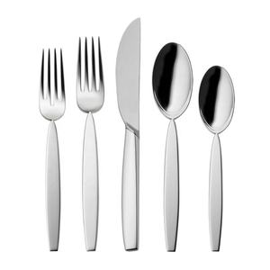 Juego de cubertería de plata con mango redondo, tenedor plateado, plateado, barato, nuevo diseño moderno - Product Image 3