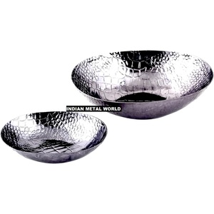 Handmade Hammered Stainless Steel Bowl Set 2 Eco-Friendly Home Dining Table Decorative Serving Bowl for <b>Weddings</b> <b>Chocolate</b> - Product Image 2