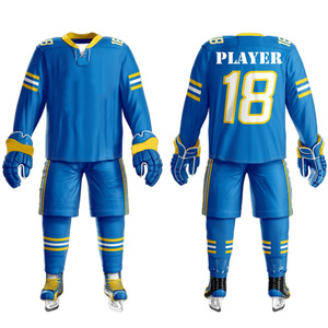 Vente en gros d'uniformes et maillots de hockey sur glace pour hommes 100% polyester sublimés, Leocor Sports, couleur et logo personnalisés, MOQ 10 pièces - Product Image 4