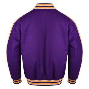 Chaqueta de béisbol universitaria de alta calidad para hombre, Color sólido con capucha bordada con cuello levantado, logotipo personalizado, precio barato al por mayor - Product Image 3