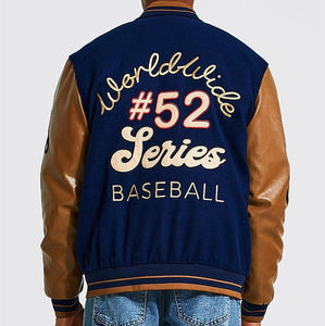 Chaqueta de invierno de alta calidad personalizada piel de vaca Letterman/chaqueta de béisbol de talla grande transpirable de punto por encargo - Product Image 2