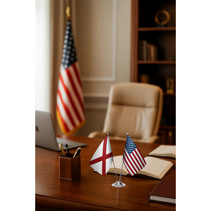 Bandera de Oficina Personalizada de Alabama, Estados Unidos, 3x5 pies, Impresión Digital en Seda, Algodón, Plástico, Mástil de Aluminio con Logotipo Personalizado - Product Image 3