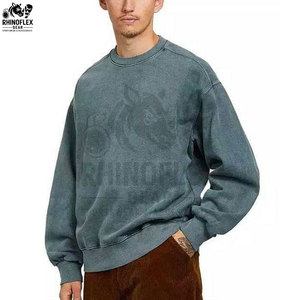 เสื้อสเวตเชิ้ตผ้าฟลีซฤดูหนาวคุณภาพสูง ล้างสีแบบแอซิด ดีไซน์สั่งทำ ผ้าฝ้ายผสม ขายดี ยอดนิยมสำหรับผู้ชาย - Product Image 2
