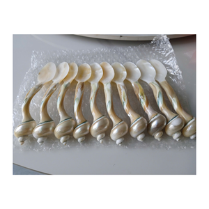 Cuillère à coquillage décorative de luxe sculptée dans la nacre pour servir du sel ou du caviar lors de dîners ou de cuisines gastronomiques - Product Image 1