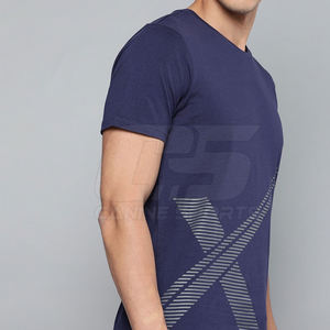 เสื้อยืดผ้าฝ้ายถัก100% สำหรับผู้ชายสั่งพิมพ์โลโก้ได้ตามต้องการสำหรับฤดูร้อน - Product Image 2