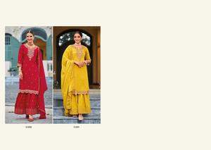 Conjunto de seda romana pesada con bordado de organza, dupatta Kurti - Product Image 4