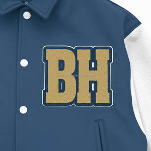 Premium Varsity Jacket 350 GSM cuerpo de mezcla de lana con mangas de cuero PU personalizado Chenille Logo bordado chaquetas universitarias para mujer - Product Image 6