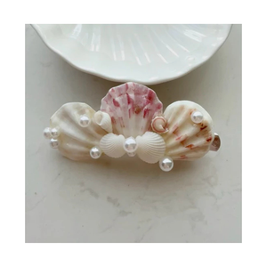 Pinza de pelo de concha marina hecha a mano versátil, accesorio único de concha de océano para mujeres, fiestas en la playa o uso diario de verano - Product Image 4