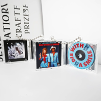 Meilleures ventes, faible MOQ, impression personnalisée de puce, couverture d'album de chanteur, mini CD, étiquette NFC, porte-clés, blocage RFID, matériau ABS, porte-clés NFC