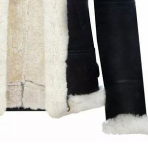 Nouveaux blousons d'aviateur en cuir d'hiver pour hommes avec doublure en fourrure brodée techniques pour temps froid - Product Image 5